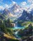 Mountain Landscape Paint by Numbers Kit 16x20” – Beginner DIY Canvas for Adults